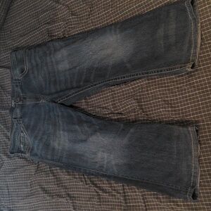 Vintage Double-stitched Silver Jeans